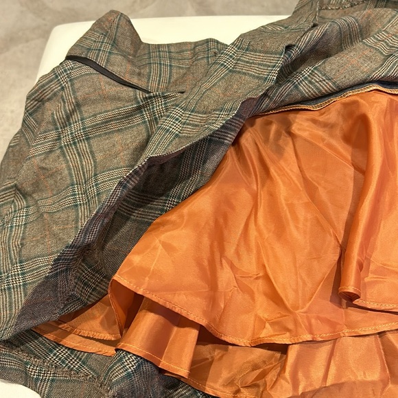 Brown Plaid Mini Skirt with Belt Loops -sz M -NWT - Picture 4 of 8